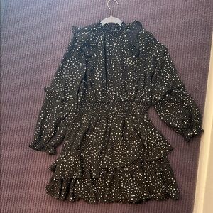 Girls Aqua ruffled print mini dress 14/16